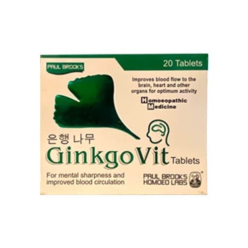  Ginkgo Vital Tablets 20 Tab Paul Brooks